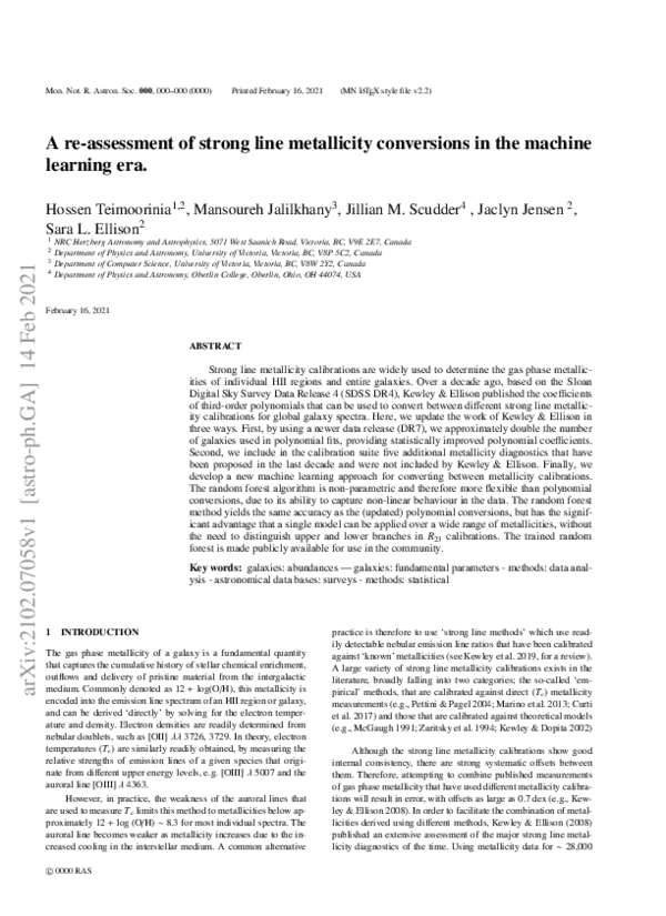 (PDF) A reassessment of strong line metallicity conversions in the ...