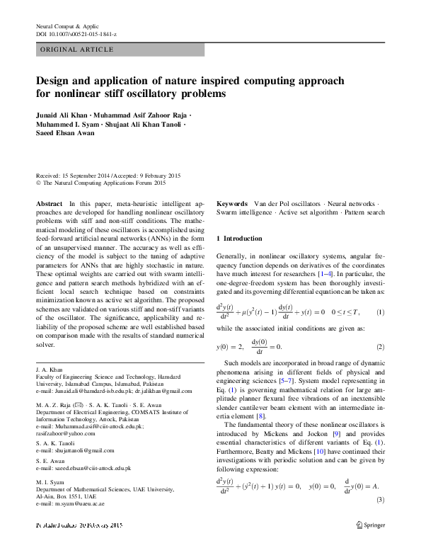 (PDF) Design and application of nature inspired computing approach for ...