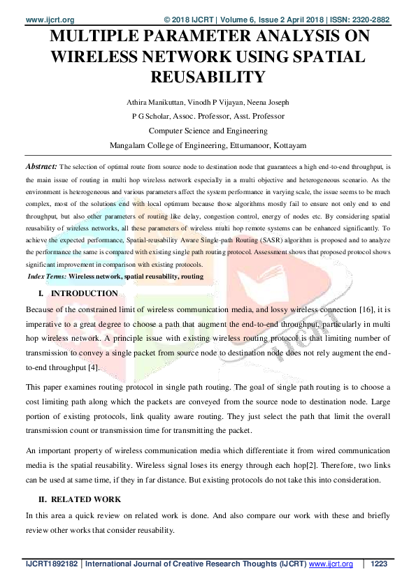 (PDF) Multiple Parameter Analysis on Wireless Network Using Spatial ...