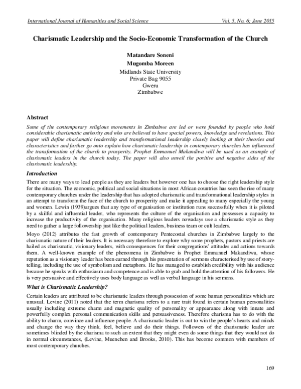 (PDF) Charismatic leadership and the socio-economic transformation of ...