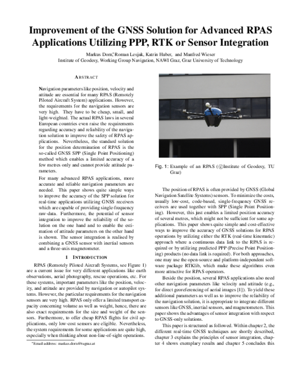 (PDF) Improvement of the GNSS Solution for Advanced RPAS Applications ...