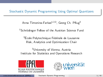 (PDF) Stochastic Dynamic Programming Using Optimal Quantizers