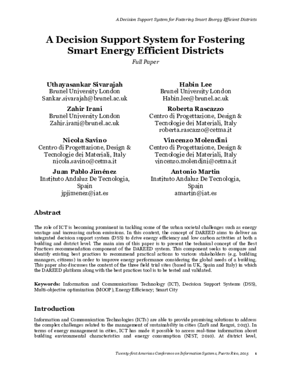 (PDF) A Decision Support System for Fostering Smart Energy Efficient ...
