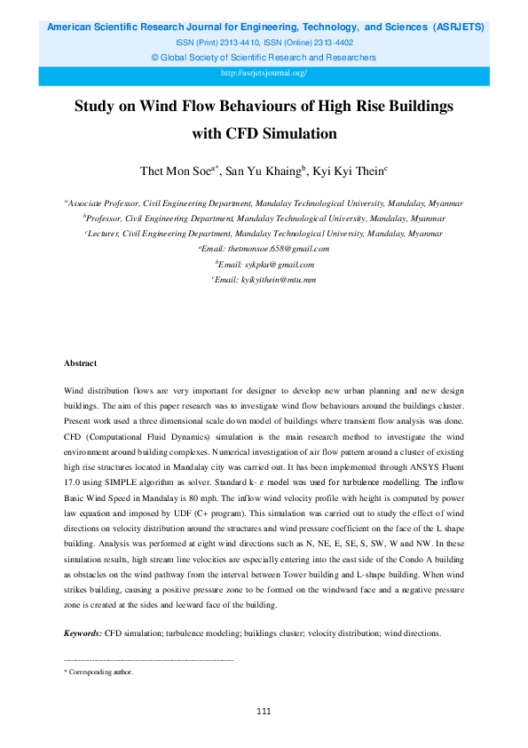 (PDF) Study on Wind Flow Behaviours of High Rise Buildings with CFD ...