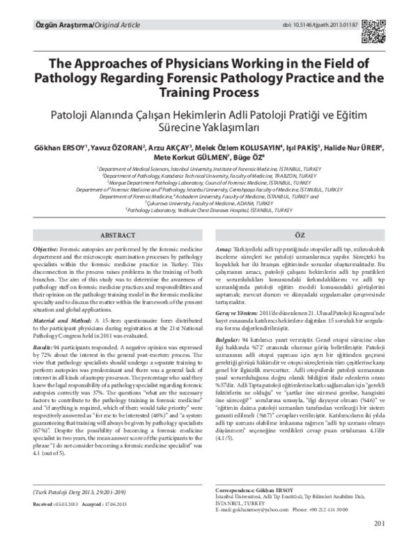 (PDF) The approaches of physicians working in the field of pathology ...