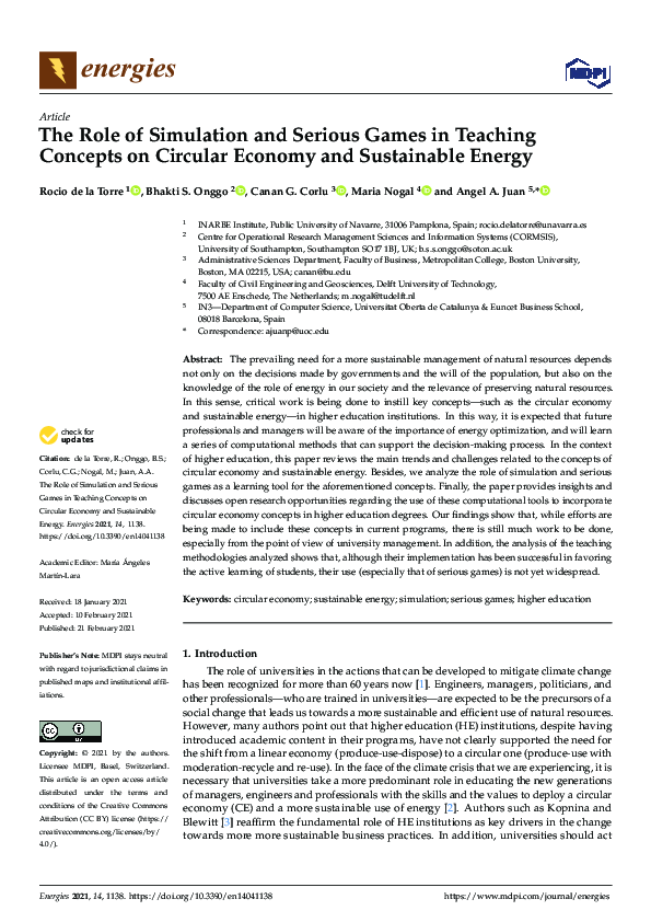 (PDF) The Role of Simulation and Serious Games in Teaching Concepts on ...