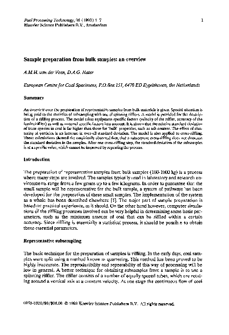 (PDF) Sample preparation from bulk samples: an overview