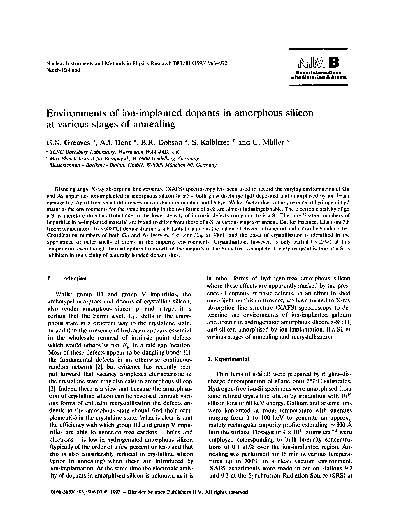 (PDF) Environments of ion-implanted dopants in amorphous silicon at ...