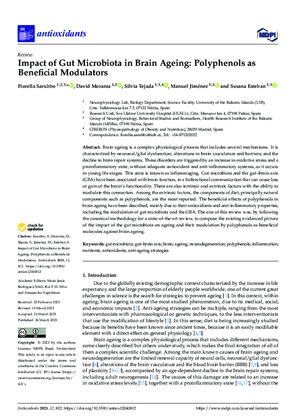 (PDF) Impact of Gut Microbiota in Brain Ageing: Polyphenols as ...