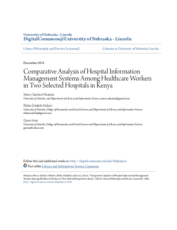 (PDF) Comparative Analysis of Hospital Information Management Systems ...