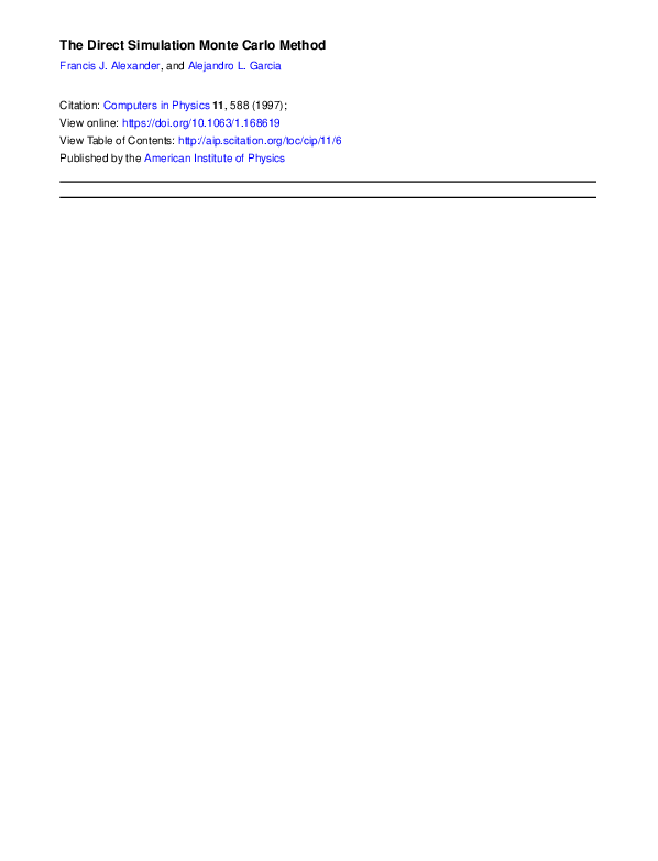 (PDF) Direct Simulation Monte Carlo Method