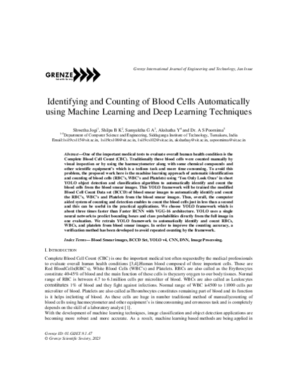 (PDF) Identifying and Counting of Blood Cells Automatically using ...