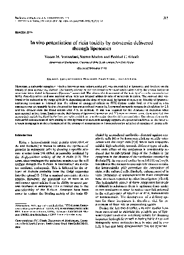 (PDF) In vivo potentiation of ricin toxicity by monensin delivered ...