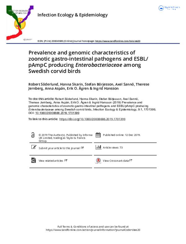 (PDF) Prevalence and genomic characteristics of zoonotic gastro ...