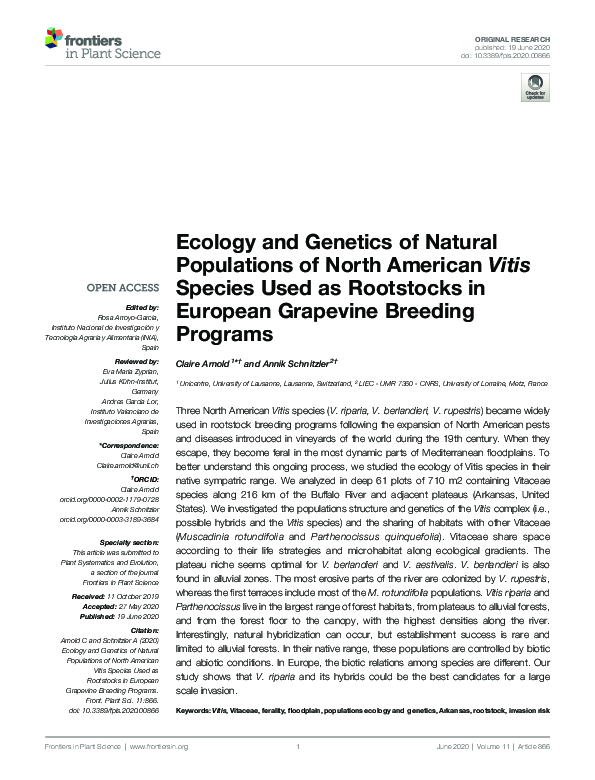(PDF) Ecology and Genetics of Natural Populations of North American ...