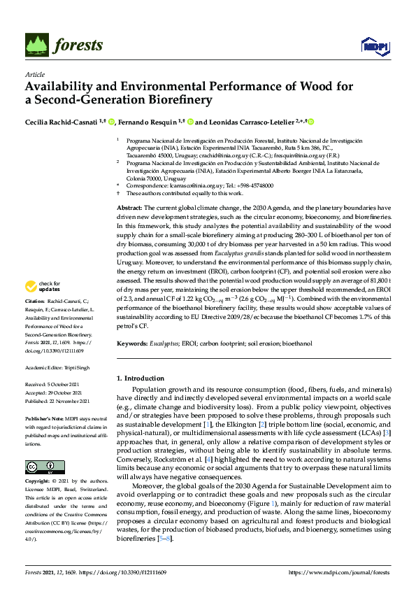 (PDF) Availability and Environmental Performance of Wood for a Second ...