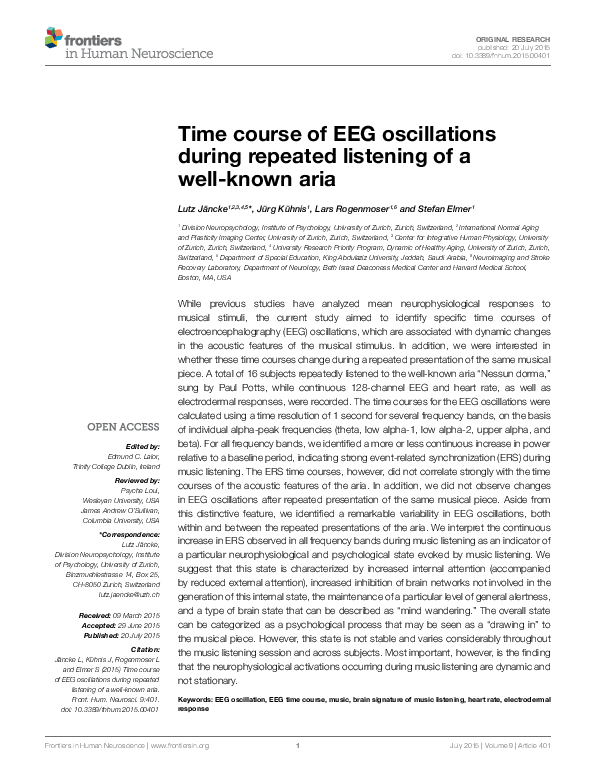 (PDF) Time course of EEG oscillations during repeated listening of a ...