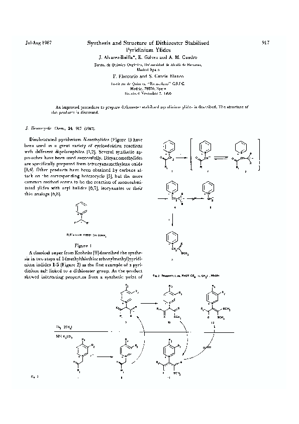 (PDF) Synthesis and structure of dithioester stabilised pyridinium ylides