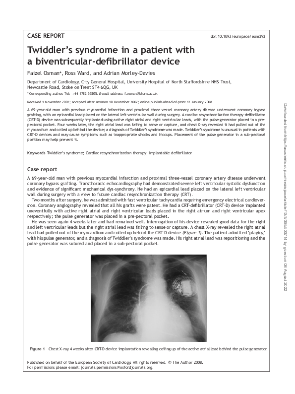 (PDF) Twiddler's syndrome in a patient with a biventricular ...