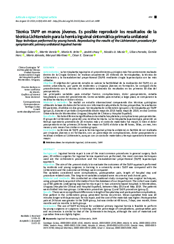 (PDF) Tapp technique performed by young hands. Reproducing the results ...