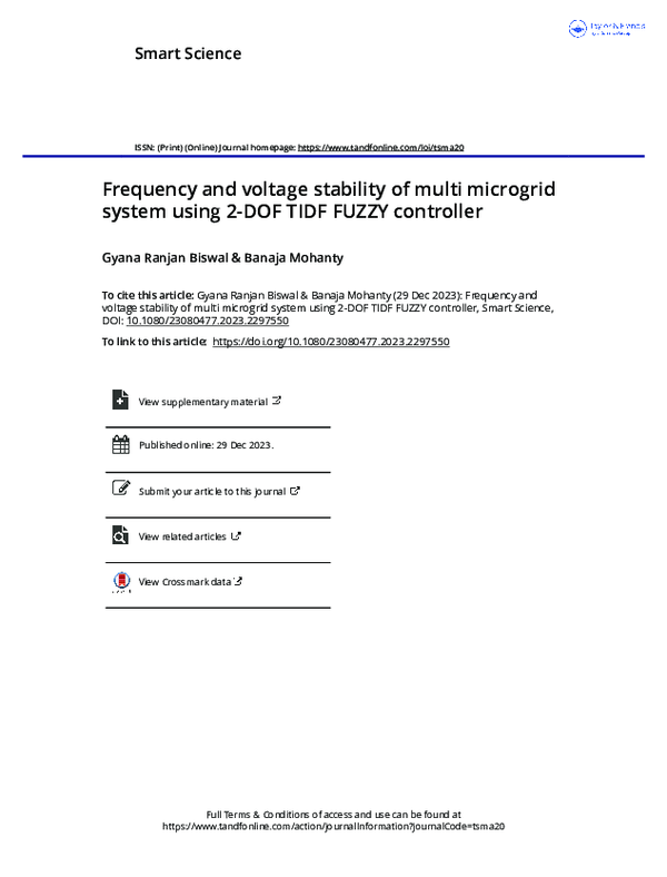 (PDF) Frequency and voltage stability of multi microgrid system using 2 ...