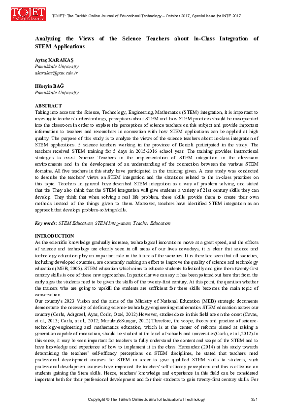 (PDF) Analyzing the Views of the Science Teachers about In-Class ...