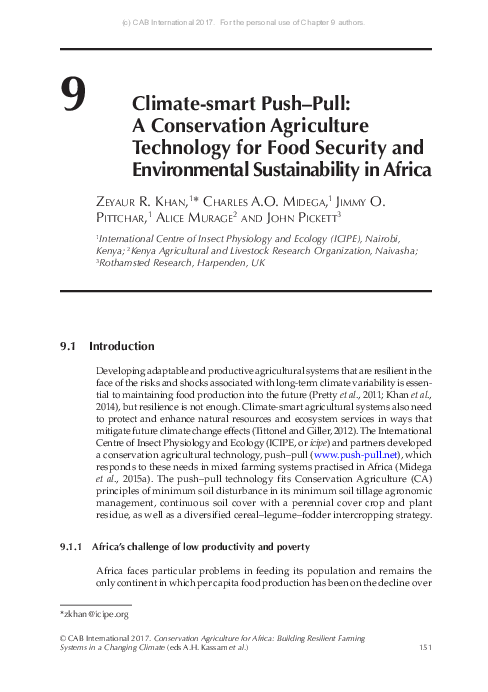 (PDF) Climate-smart push-pull: a conservation agriculture technology ...