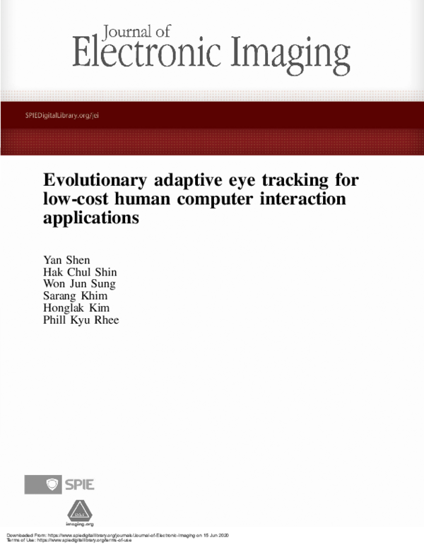 (PDF) Evolutionary adaptive eye tracking for low-cost human computer ...