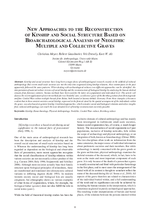 (PDF) New Approaches to the Reconstruction of Kinship and Social ...
