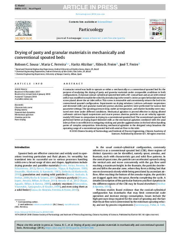(PDF) Drying of pasty and granular materials in mechanically and ...