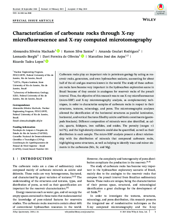 (PDF) Characterization of Carbonate Rocks through X-Ray Microtomography