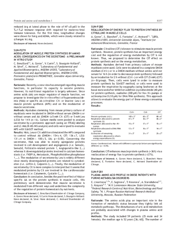 (PDF) SUN-P279: Modulation of Muscle Protein Synthesis by Amino Acids ...
