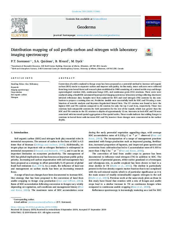 (PDF) Distribution mapping of soil profile carbon and nitrogen with ...