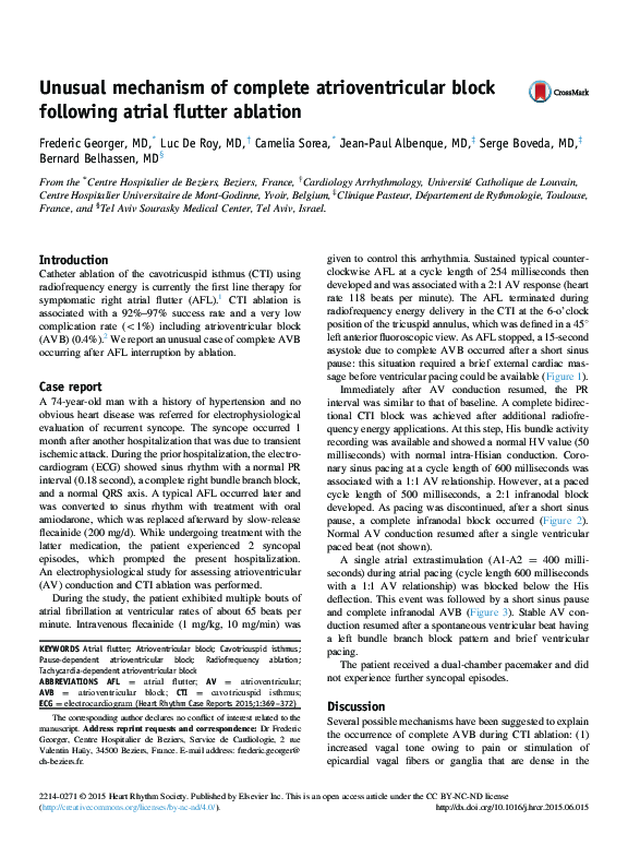 (PDF) Unusual mechanism of complete atrioventricular block following ...