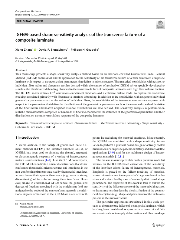 (PDF) IGFEM-based shape sensitivity analysis of the transverse failure ...