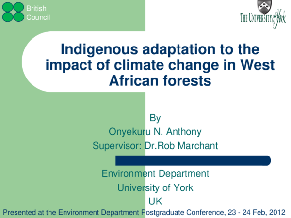 (PPT) Indigenous adaptation to the impact of climate change in West ...
