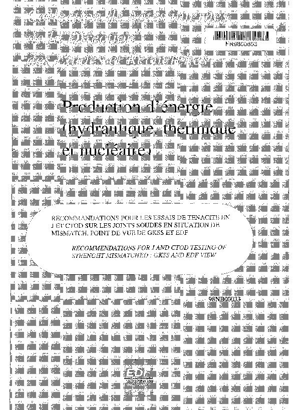 (PDF) Recommendations for J and CTOD testing of strength mismatched ...