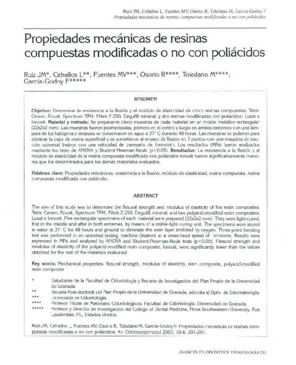 (PDF) Mechanical properties of resin composites modified or not with ...