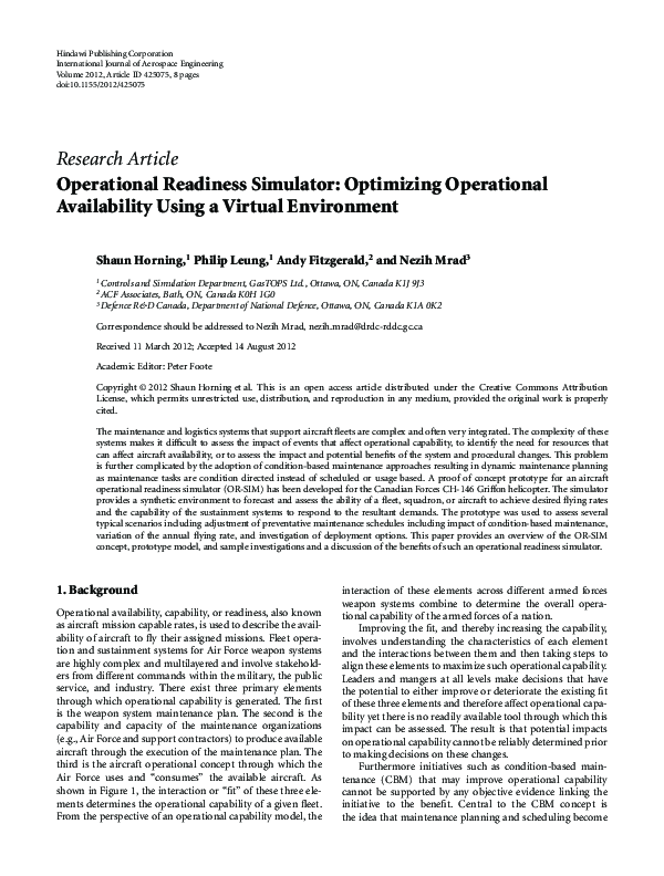(PDF) Operational Readiness Simulator: Optimizing Operational ...