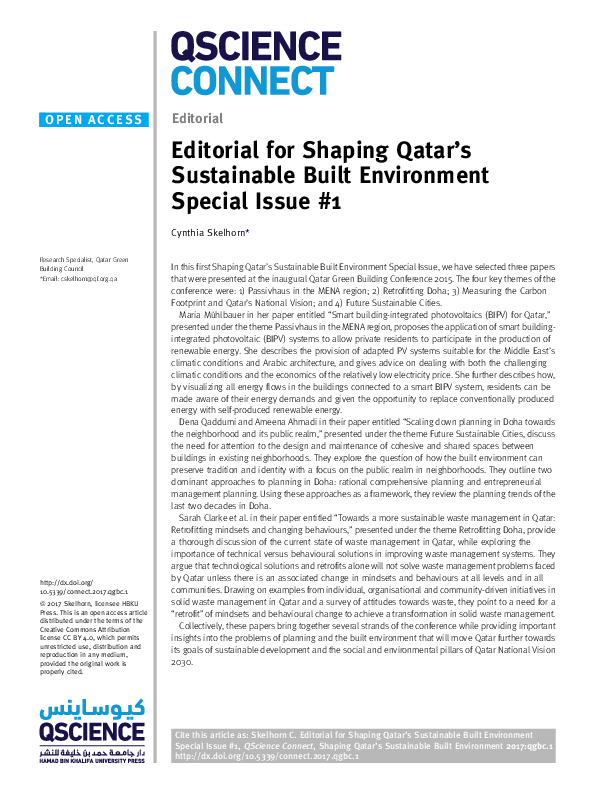 (PDF) Editorial for Shaping Qatar's Sustainable Built Environment ...