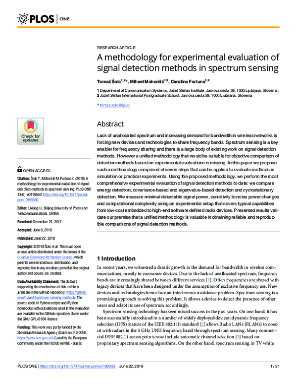 (PDF) A methodology for experimental evaluation of signal detection ...