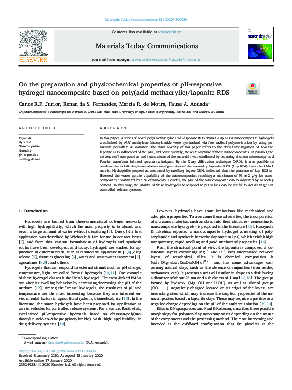 (PDF) On the preparation and physicochemical properties of pH ...