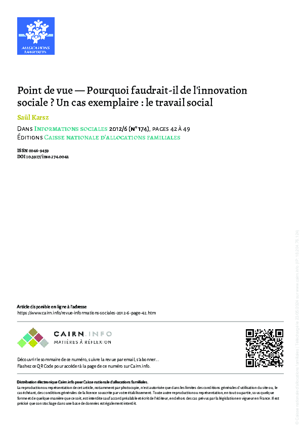 (PDF) Point de vue — Pourquoi faudrait-il de l'innovation sociale ? Un ...