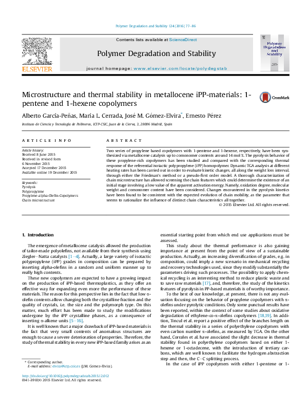 (PDF) Microstructure and thermal stability in metallocene iPP-materials ...