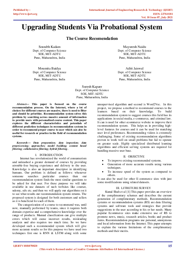 (PDF) Upgrading Students Via Probational System