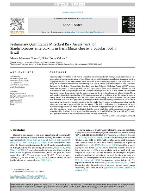 (PDF) Preliminary Quantitative Microbial Risk Assessment for ...