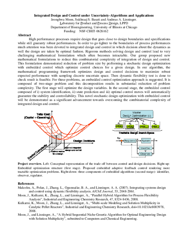 (PDF) Integrated Design and Control under Uncertainty—Algorithms and ...