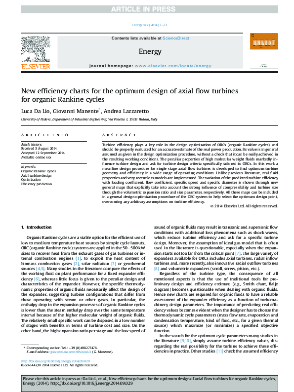 (PDF) New efficiency charts for the optimum design of axial flow ...