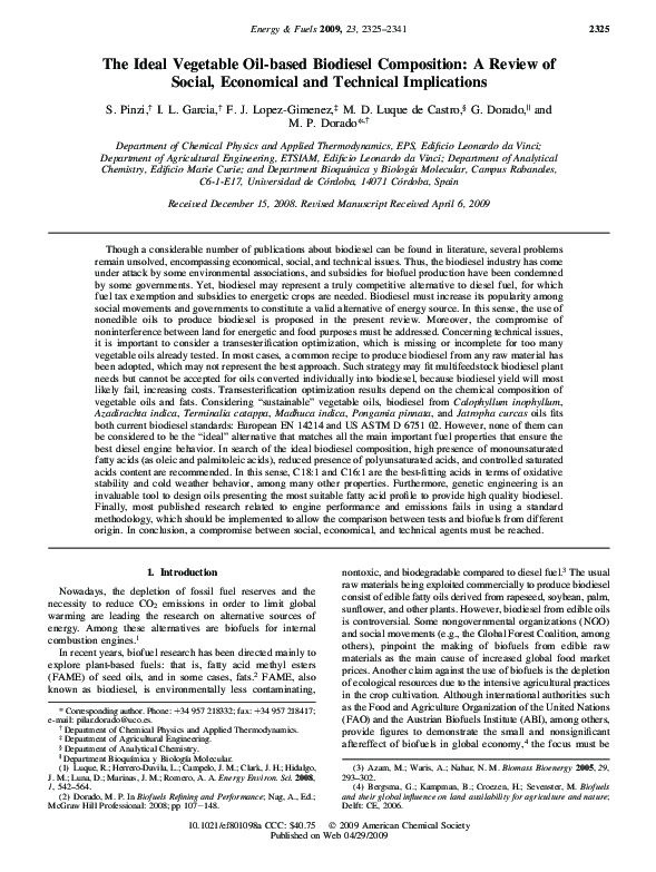 kohh PDF) The Ideal Vegetable Oil-based Biodiesel Composition: A