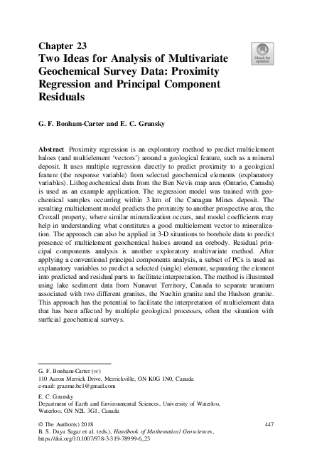 (PDF) Two Ideas for Analysis of Multivariate Geochemical Survey Data ...
